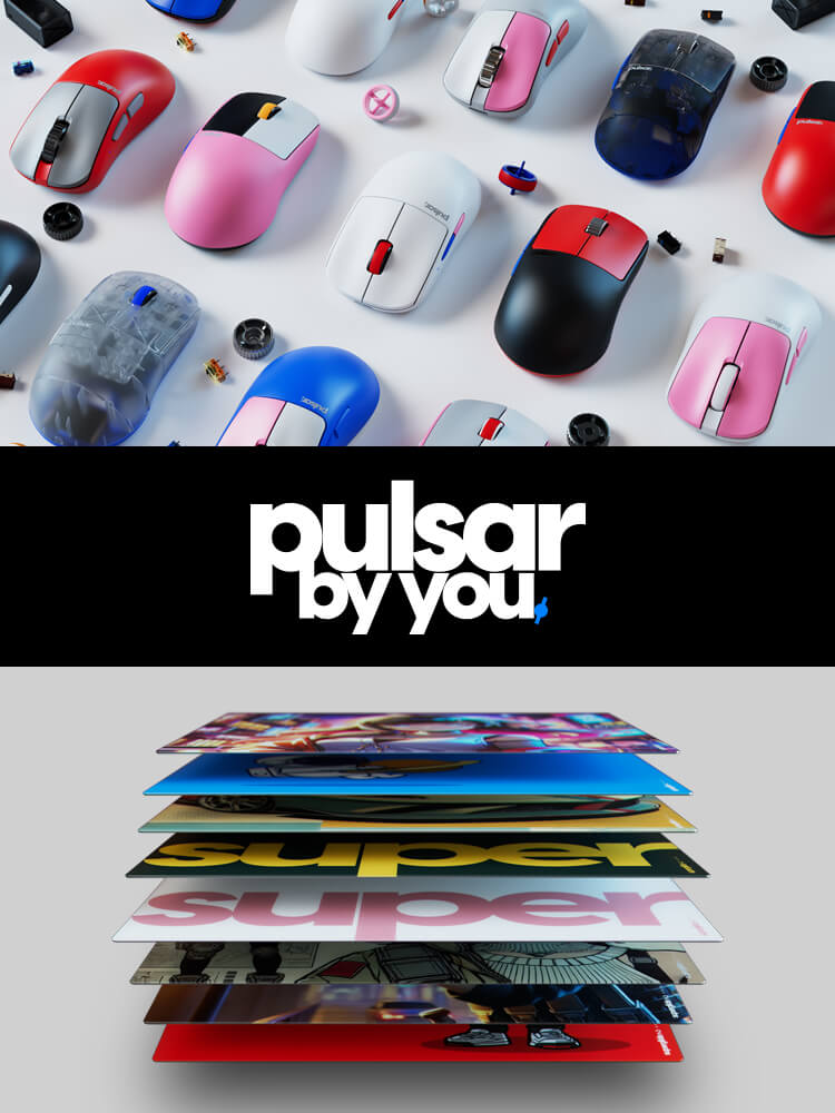 Pulsar by you custom gaming mouse and glass mousepad m